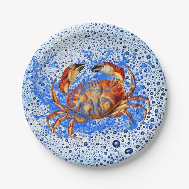Cool Crab Paper Plate (Front)