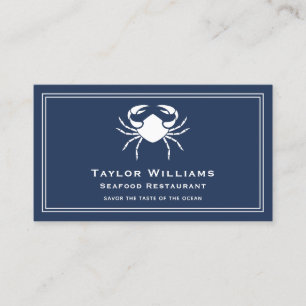 Cool Crab Seafood Restaurant Chef Caterer Catering Business Card