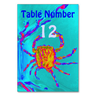 Cool Crab Seaside Table Number