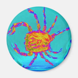Cool Crab Turquoise Sea Animal Magnet