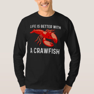 Cool Crawfish Art For Men Women Lobster Crawdad Bo T-Shirt