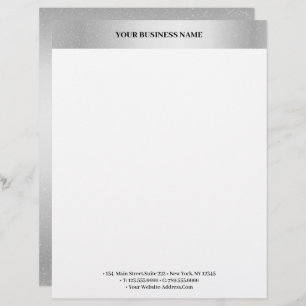 Cool Creative Metallic Silver Fancy Custom Letterhead
