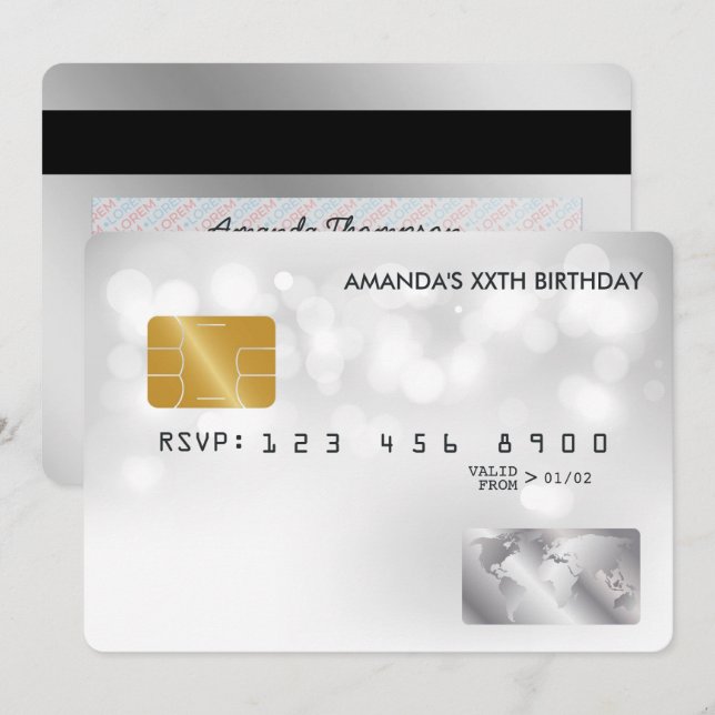 Cool Credit Card Birthday Party (Front/Back)