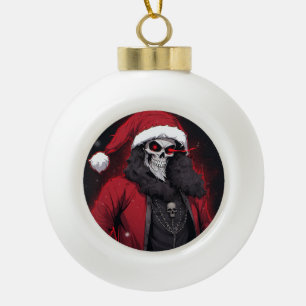 Cool Creepy Anime Cartoon Santa Skull Zombie Demon Ceramic Ball Christmas Ornament