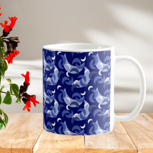 Cool Crescent Moon Blue Coffee Mug