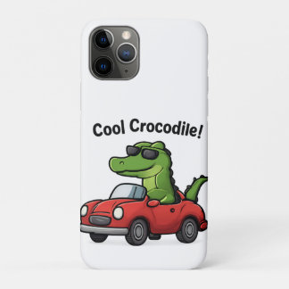 Cool Crocodile Cartoon in Sunglasses Driving a Car Case-Mate iPhone Case