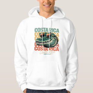 Cool Crocodile Costa Rica Retro T-Shirt Design Hoodie