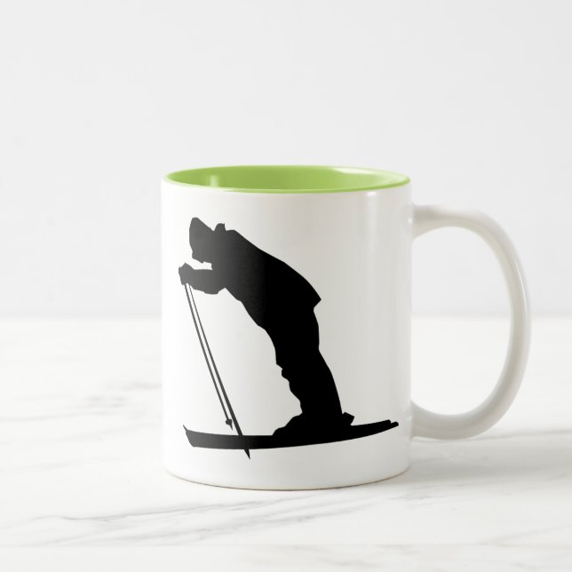 Cool Cross Country Snow Ski Two-Tone Coffee Mug (Right)