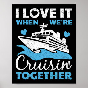 Cool Cruise Art Men Women Cruise Ship Couple Famil Poster