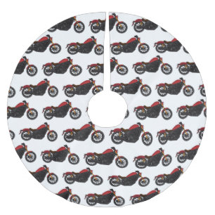 Cool cruiser style motorcycle brushed polyester tree skirt