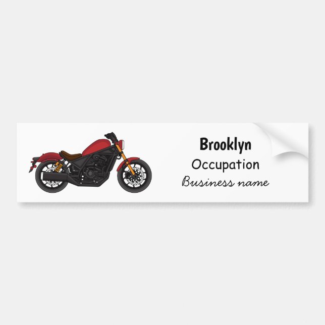 Cool cruiser style motorcycle bumper sticker (Front)
