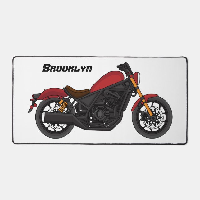Cool cruiser style motorcycle desk mat (Front)