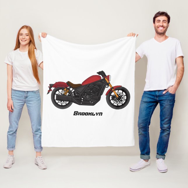 Cool cruiser style motorcycle fleece blanket (In Situ)