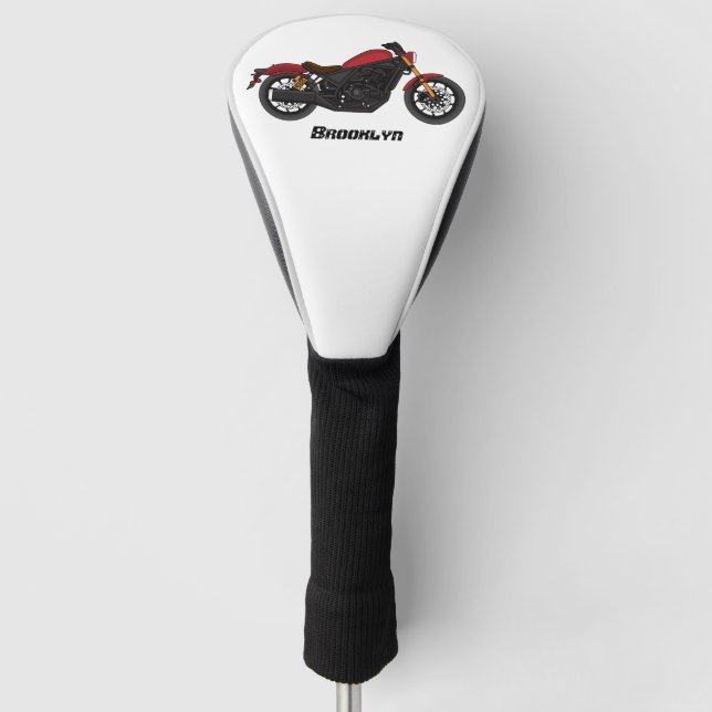 Cool cruiser style motorcycle golf head cover (Front)