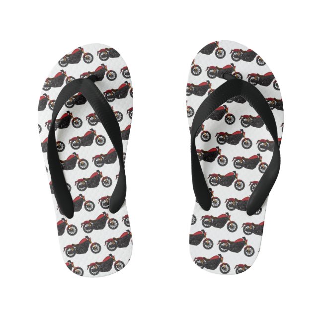 Cool cruiser style motorcycle  kid's jandals (Footbed)