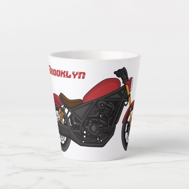 Cool cruiser style motorcycle  latte mug (Front)