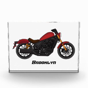 Cool cruiser style motorcycle photo block