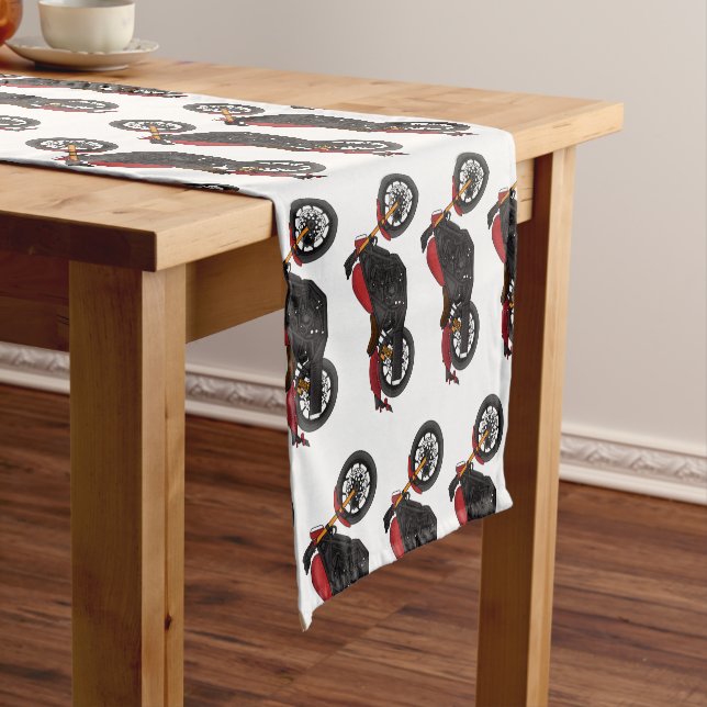 Cool cruiser style motorcycle short table runner (In Situ)