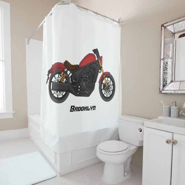 Cool cruiser style motorcycle shower curtain (In Situ)