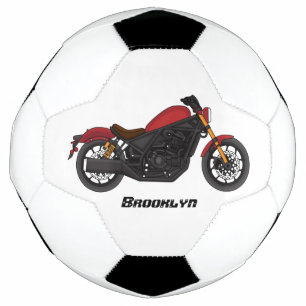 Cool cruiser style motorcycle soccer ball