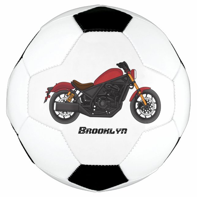 Cool cruiser style motorcycle soccer ball (Front)