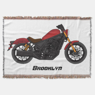 Cool cruiser style motorcycle throw blanket