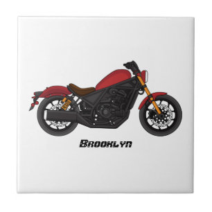 Cool cruiser style motorcycle tile