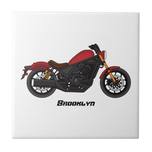 Cool cruiser style motorcycle tile (Front)
