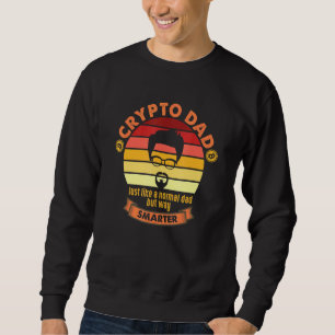 Cool Crypto Dad Art In Vintage Style With Red Oran Sweatshirt
