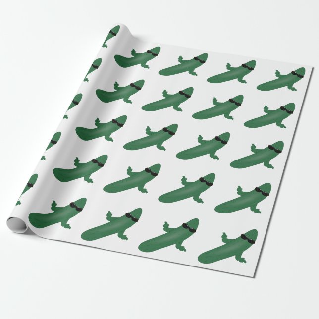 Cool Cucumber Wrapping Paper (Unrolled)
