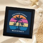 Cool Custom Beach Party Blue Palm Tree Gift Box<br><div class="desc">This cute beach party blue gift box is perfect for a summer family reunion at a tropical island. Personalise these fun palm tree present boxes for a coastal event with friends or family.</div>