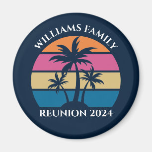 Cool Custom Beach Party Blue Palm Trees Magnet