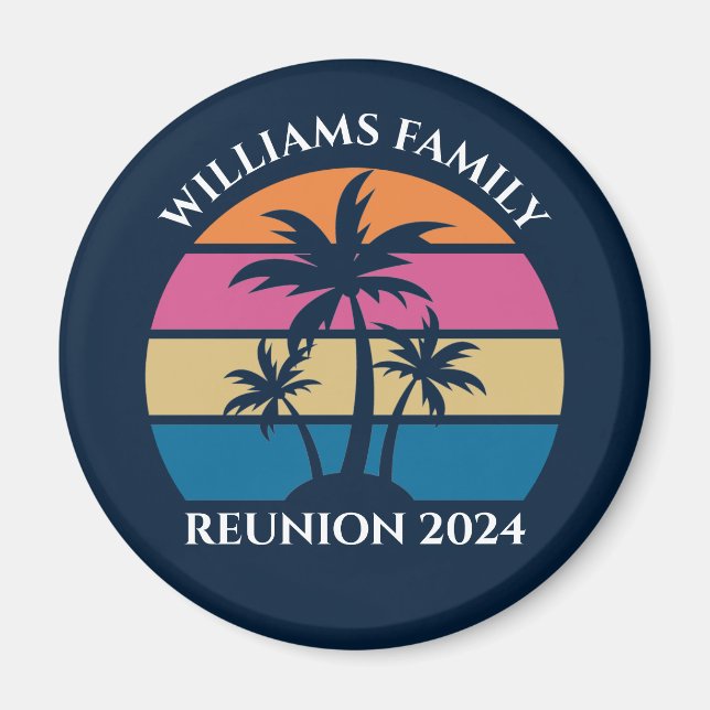 Cool Custom Beach Party Blue Palm Trees Magnet (Front)