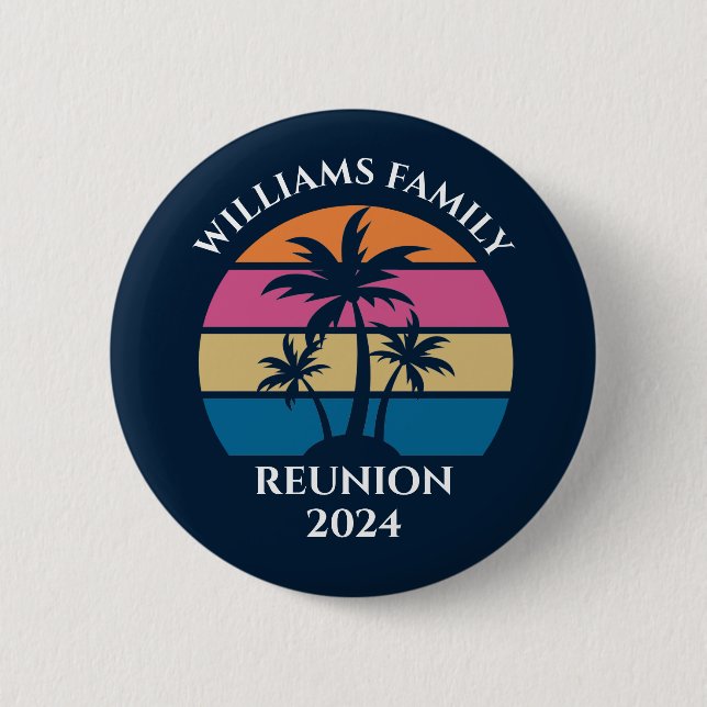 Cool Custom Beach Party Family Reunion 6 Cm Round Badge (Front)