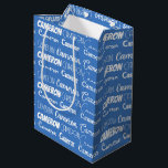 Cool Custom Boys Birthday Blue Font Name Collage Medium Gift Bag<br><div class="desc">This personalised cool blue gift bag is customised with your teen boy's name in 9 different beautiful fonts. A cute personalised present for a kid's birthday.</div>