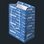 Cool Custom Boys Birthday Blue Font Name Collage Medium Gift Bag<br><div class="desc">This personalised cool blue gift bag is customised with your teen boy's name in 9 different beautiful fonts. A cute personalised present for a kid's birthday.</div>