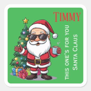 Cool Custom From Santa Claus Christmas Gift Square Square Sticker