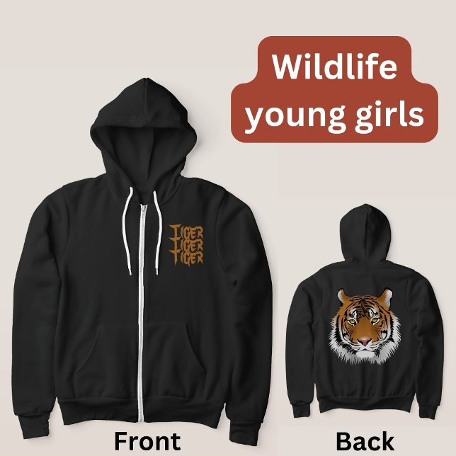 Cool custom gift for her Wild animal Tiger Black Hoodie (Creator Uploaded)