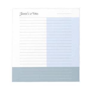 Cool Custom Modern Blue Steel Grey Lined   Notepad