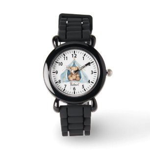 Cool Custom Name Camping Bear Watch