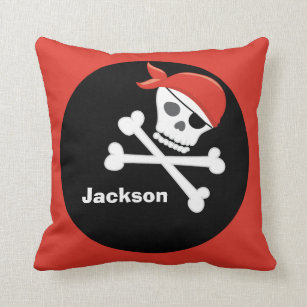 Cool Custom Pirate Kids Red Black Cushion