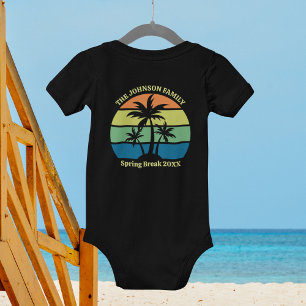 Cool Custom Tropical Beach Trip Palm Trees Baby Bodysuit