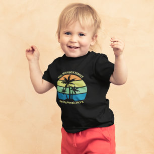 Cool Custom Tropical Beach Trip Palm Trees Baby T-Shirt