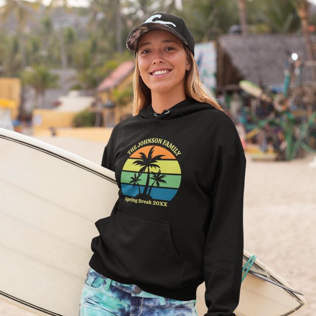 Cool Custom Tropical Island Women's Black Hoodie (Creator Uploaded)