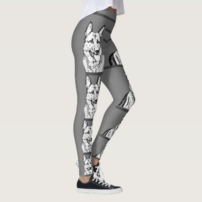 Cool Customisable German Shepherd Leggings (Right)