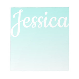 Cool Customisable Teal Gradient Ombre Your Script Notepad
