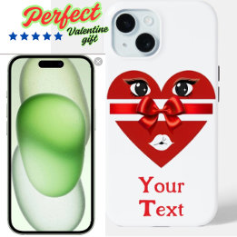 Cool & Customisable Valentine's Day Heart Design  iPhone 15 Case
