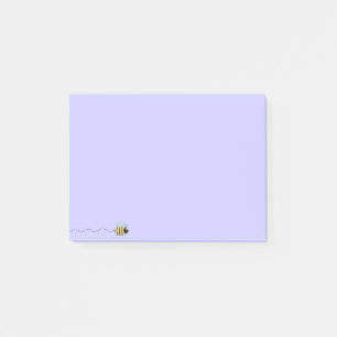 Cool cute bee cartoon purple post-it notes