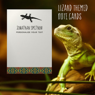 Cool Cute Funny Animal Lizard Personal Stationery Card