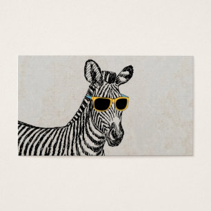 Cool cute funny zebra sketch with trendy glasses